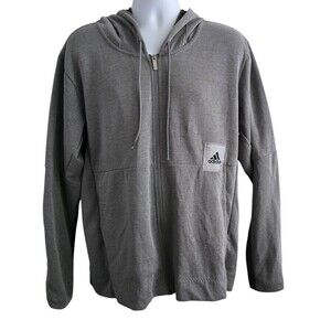 Adidas Basketball Club Mens Size X Large Hoodie Gray Cross Up 365  Zip Up DX6671